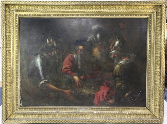 Follower of Salvator Rosa (1615-1673) Soldiers Playing Dice, 47.5 x 66in.